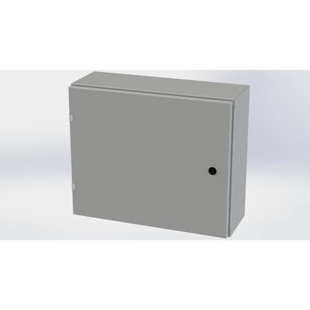 Saginaw Control & Engineering 1/4 Turn Latch Electrical Enclosures, 20 in H, 8 in D, 24 in W, NEMA 3R, 4, 12, 13, Carbon Steel SCE-20EL2408LP